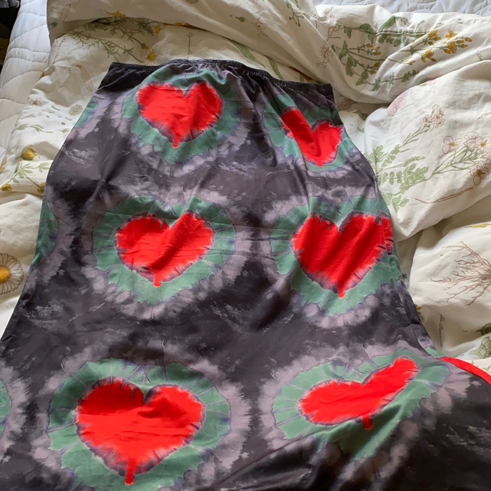 maxi heart tie dye skirt